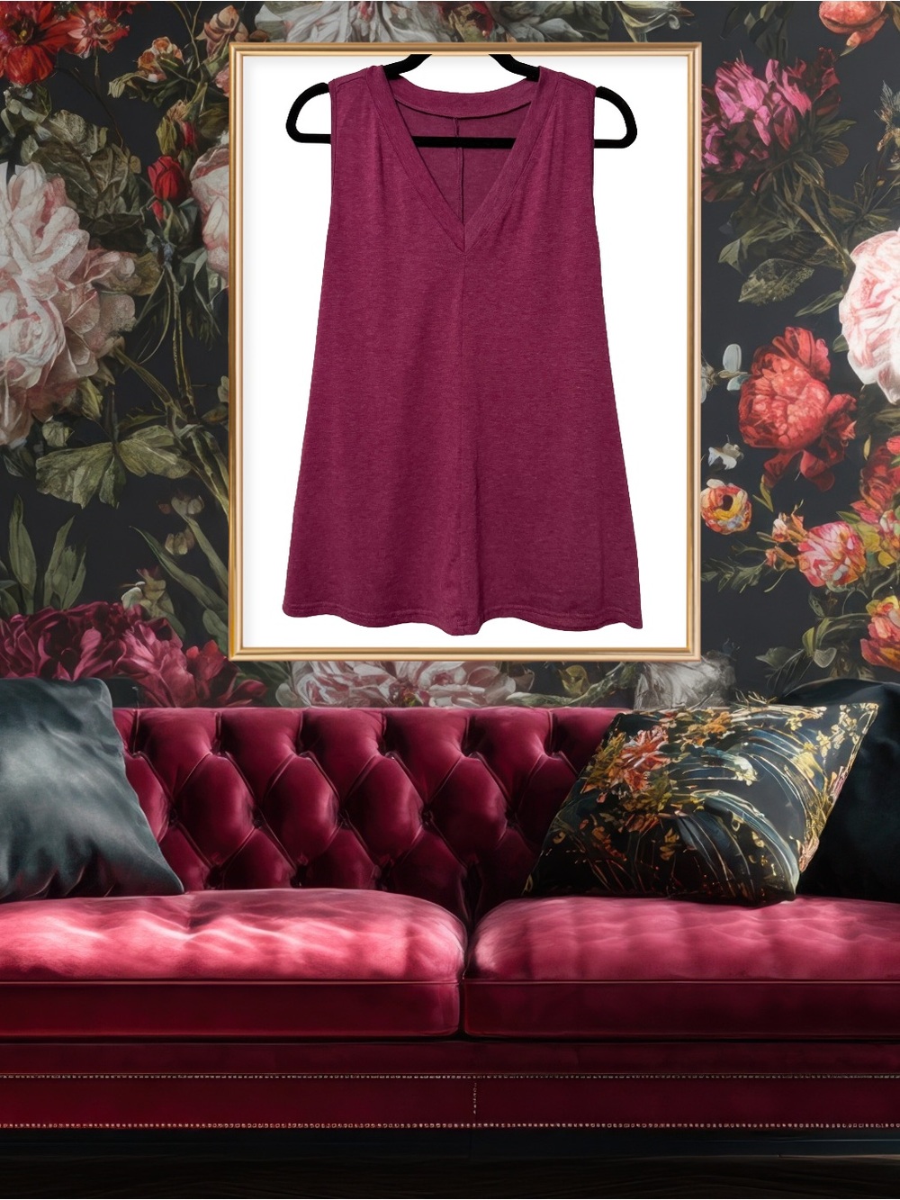 BOGO! Berry V-Neck Racerback Swing Tank